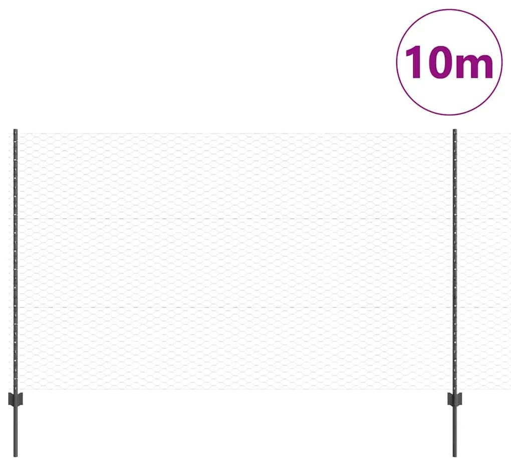 vidaXL Τεντώτο με στήριγμα Γκρι 1,4 x 10 m Χάλυβας και PVC