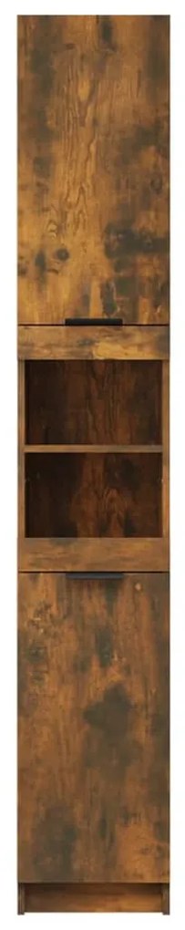 vidaXL Ντουλάπι Μπάνιου Καπνιστή Δρυς 32x34x188,5 εκ. Επεξεργ. Ξύλο