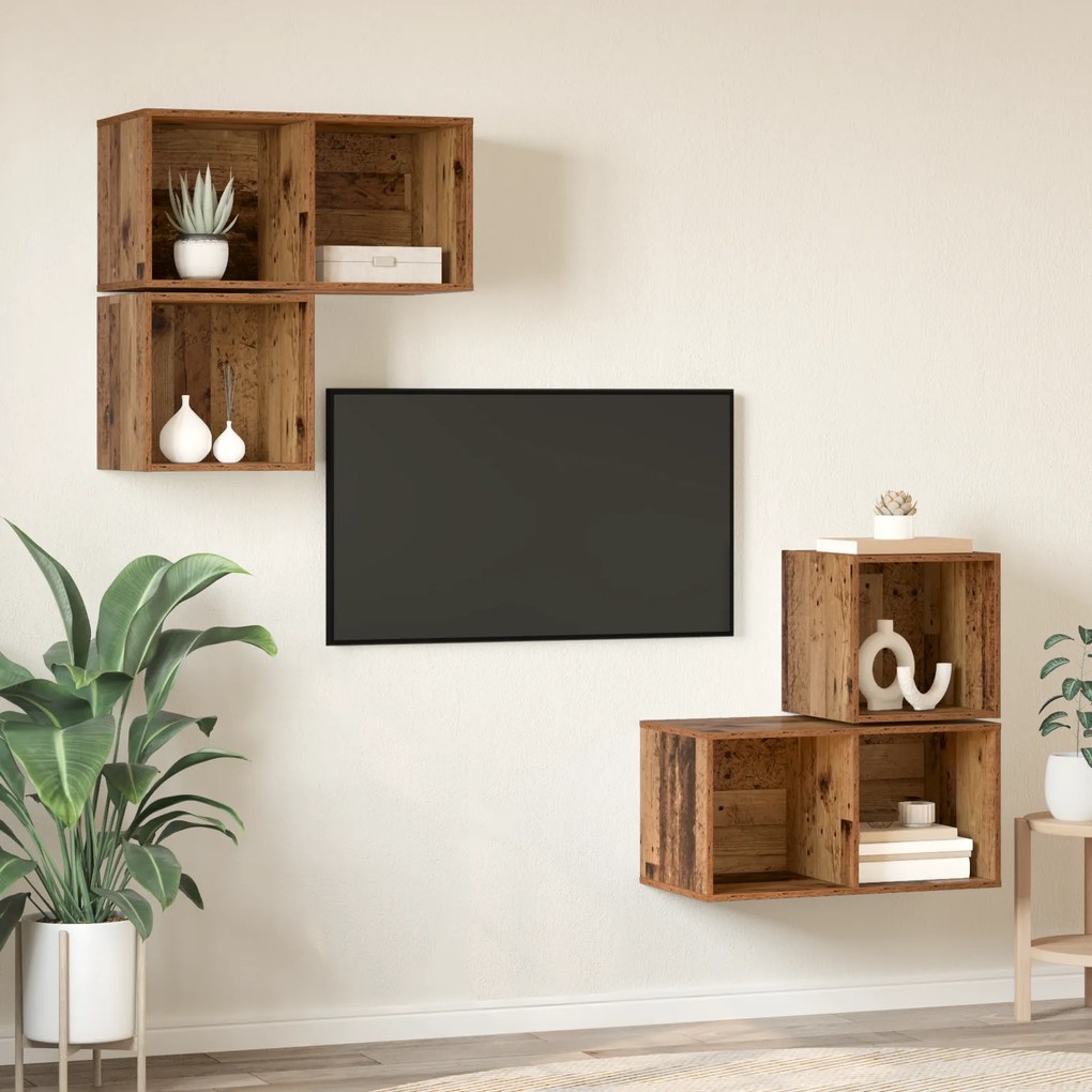 vidaXL 4 pcs Παλιό ξύλο 37 x 37 x 72 εκ Επεξεργασμένο ξύλο