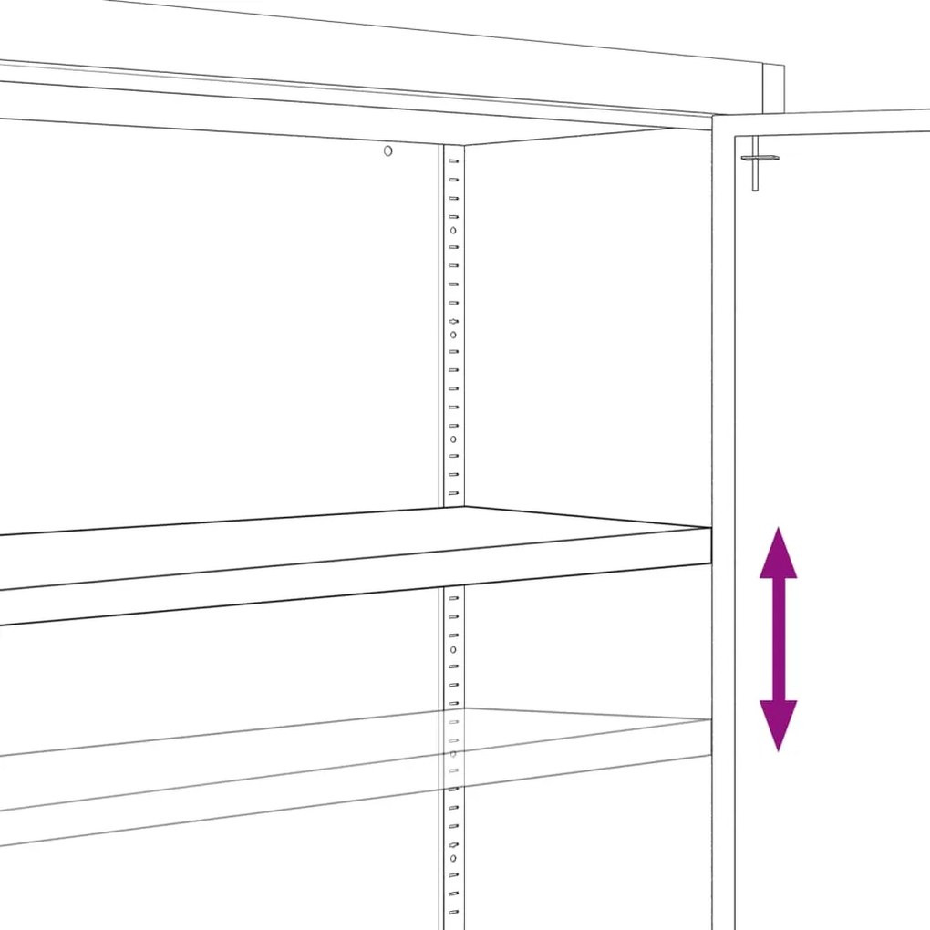 Αρχειοθήκη Ανθρακί και Λευκή 90 x 40 x 70 εκ. Ατσάλινη - Ανθρακί