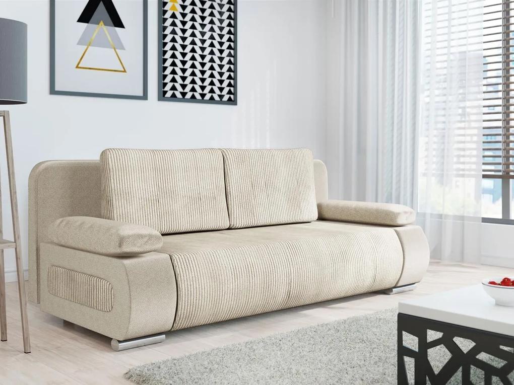 Καναπές κρεβάτι Comfivo 144, Αριθμός θέσεων: 2, Αποθηκευτικός χώρος, Beige, 77x200x92cm, 66 kg, Πόδια: Πλαστική ύλη | Epipla1.gr