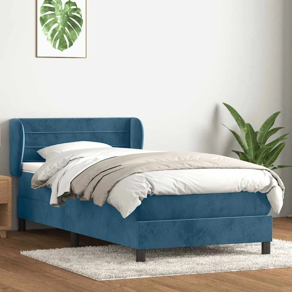 ΚΡΕΒΑΤΙ BOXSPRING ΜΕ ΣΤΡΩΜΑ ΣΚΟΥΡΟ ΜΠΛΕ 90X220 ΕΚ. ΒΕΛΟΥΔΙΝΟ 3317641