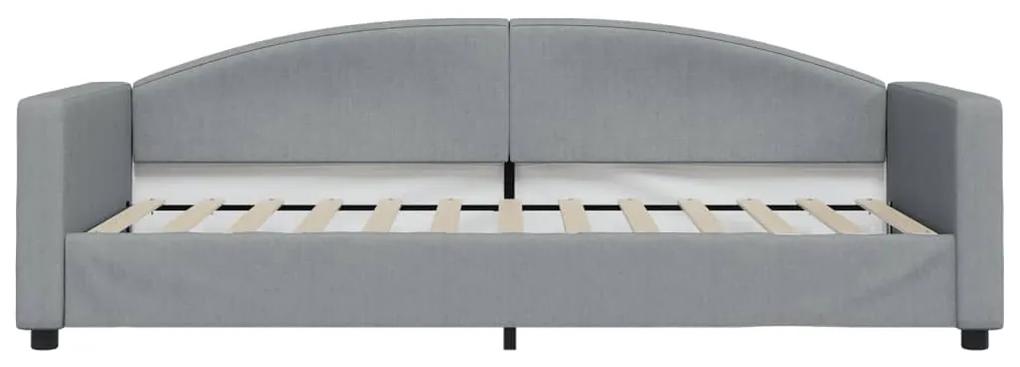 vidaXL Καναπές Κρεβάτι με Στρώμα Ανοιχτό Γκρι 90 x 200 εκ. Υφασμάτινο