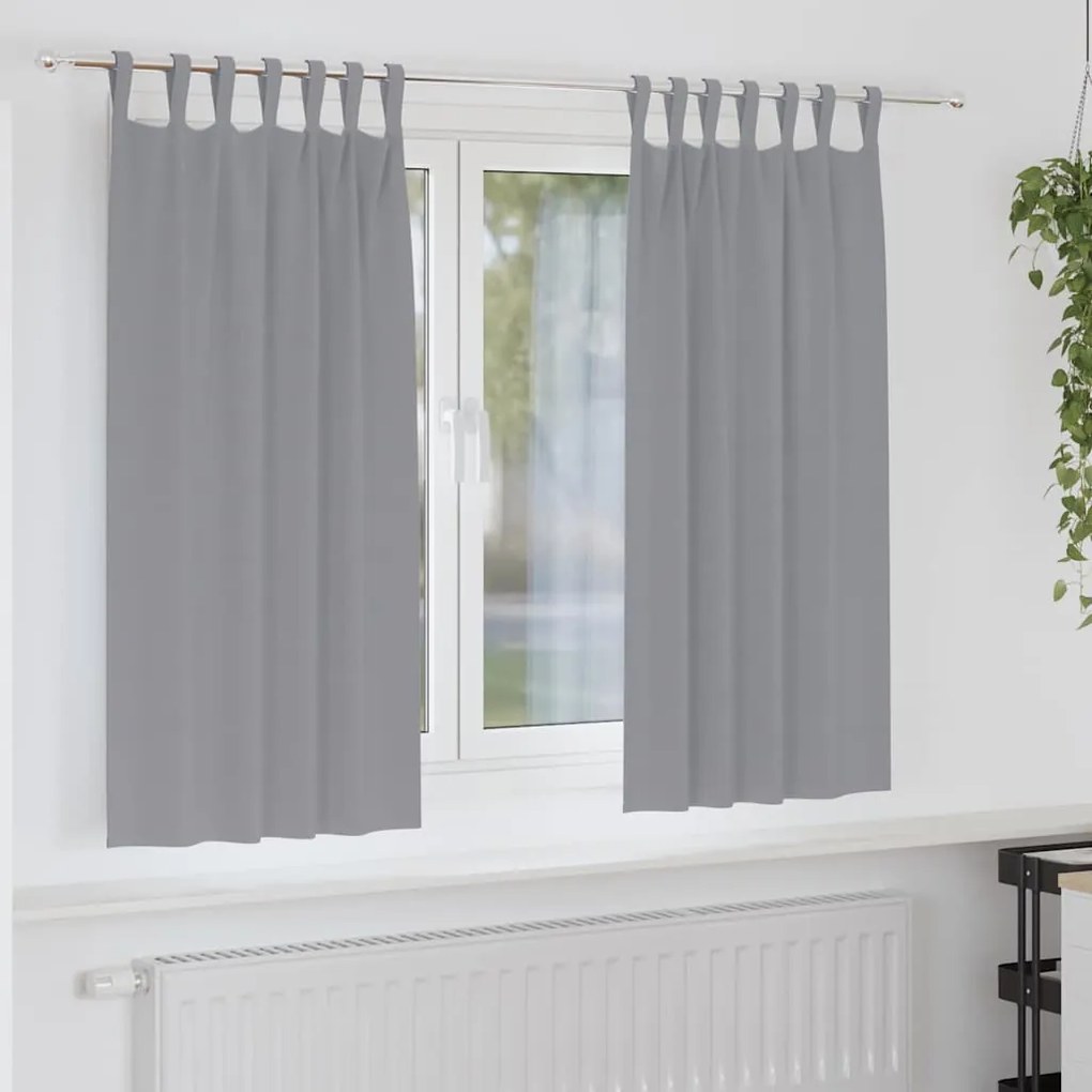 vidaXL Κουρτίνες 2 pcs Ανοιχτό γκρι 175 x 140 εκ. Πολυεστέρας