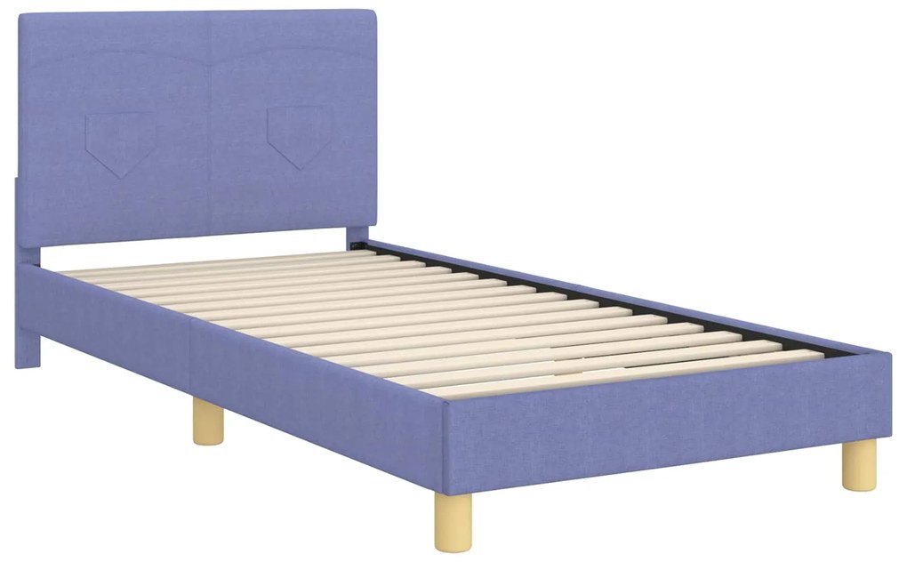 vidaXL Κρεβάτι Παιδικής Κρεβατοκάμαρας με Κεφαλάκι Μπλε τζην ύφασμα