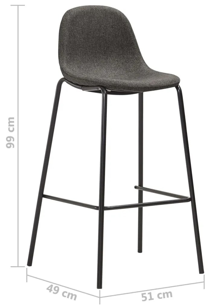 Καρέκλες Μπαρ 2 τεμ. Σκούρο Γκρι Υφασμάτινες - Γκρι