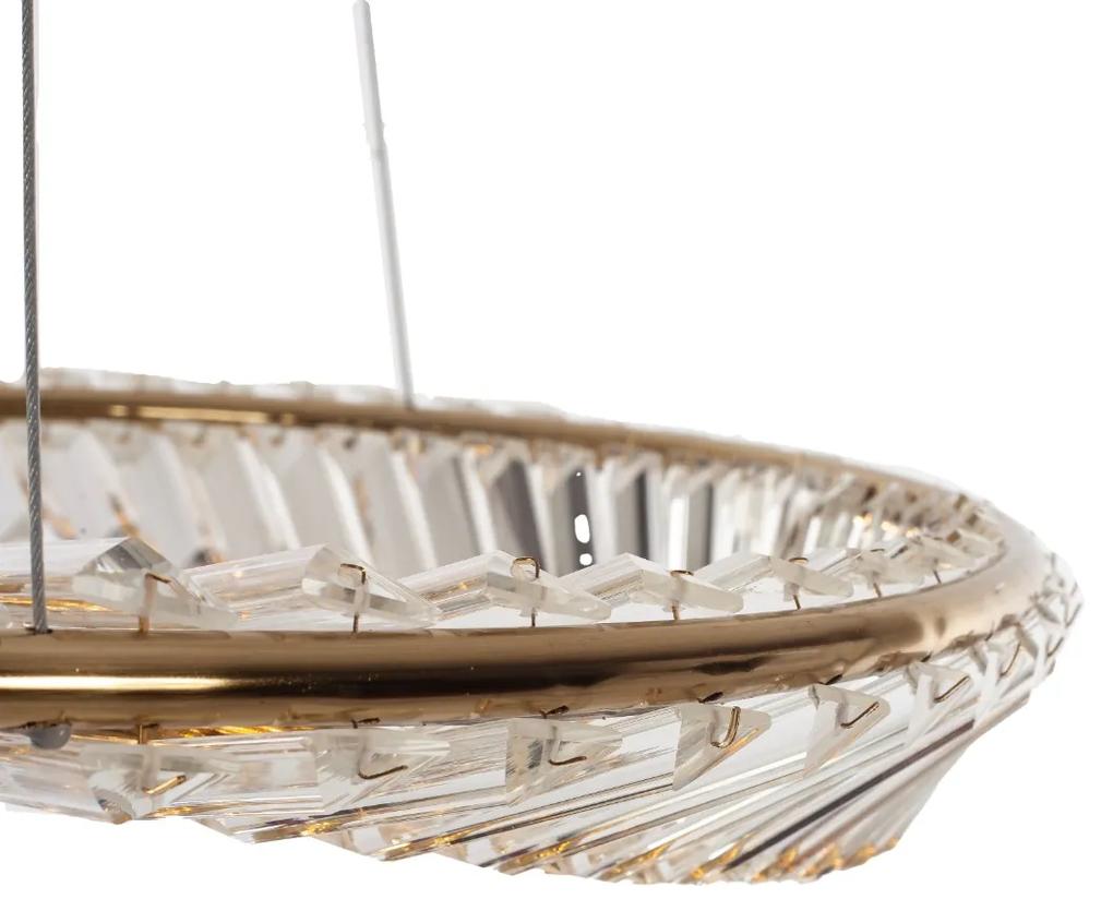 Artekko Iron Φωτιστικό Οροφής LED Χρυσό Μεταλλικό με Κρύσταλλα (60x60x20)cm 4w 3000K