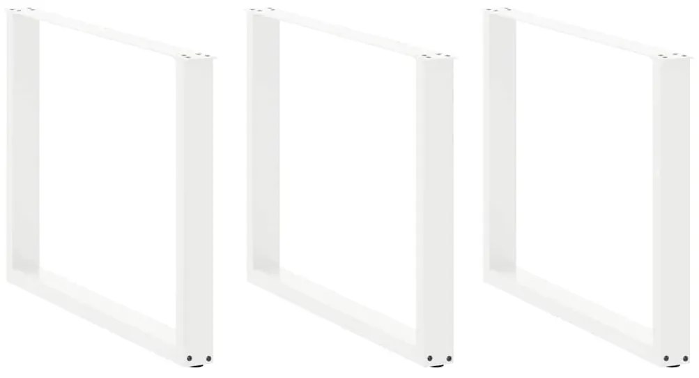 vidaXL Πόδια Τραπεζαρίας σε Σχήμα U 3 τεμ. Λευκά 100x(72-73) εκ. Ατσάλι