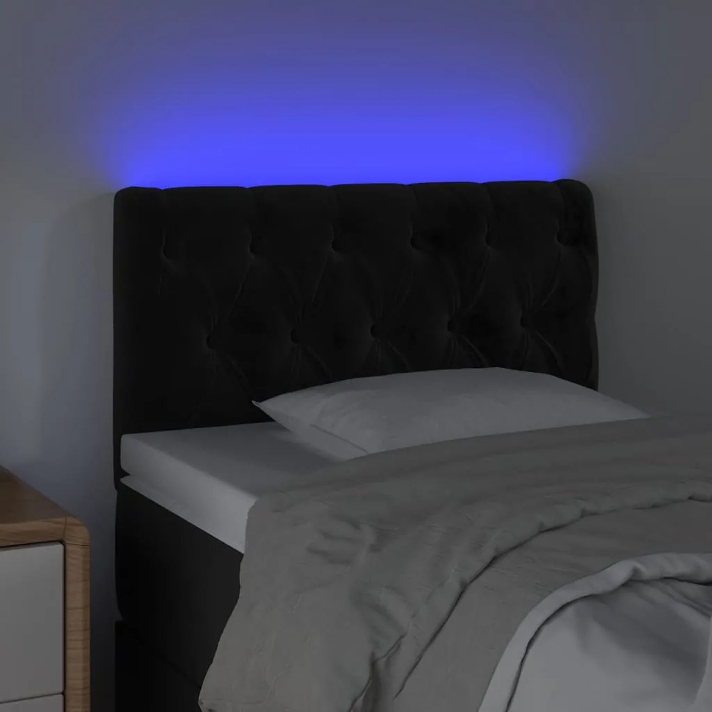 Κεφαλάρι Κρεβατιού LED Μαύρο 80x7x78/88 εκ. Βελούδινο 3121980