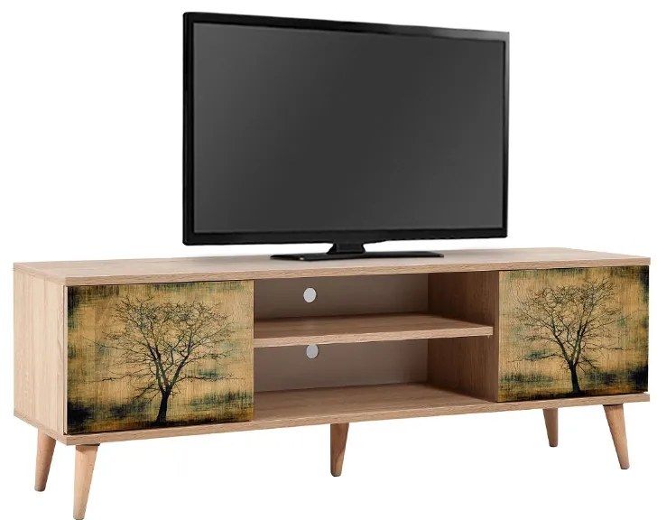 Έπιπλο τηλεόρασης Soho Megapap από μελαμίνη χρώμα sonoma 140x40x50 εκ.