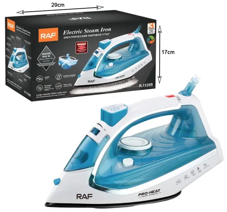 RAF Ηλεκτρικό Σίδερο Ατμού 2200W R.1128B - Electric Steam Iron