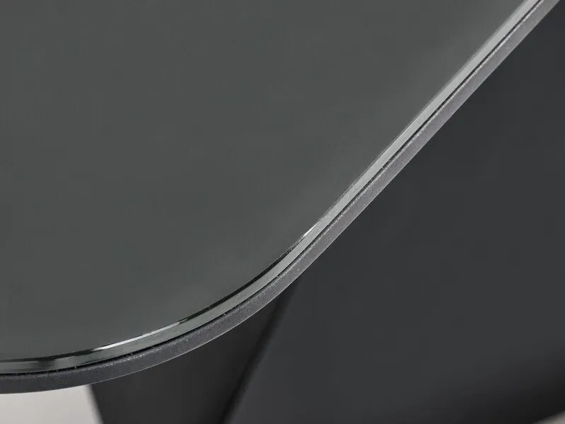 Τραπέζι Houston 1238, Σκούρο γκρι, Μαύρο, 77x90x160cm, 110 kg, Επιμήκυνση, Ινοσανίδες μέσης πυκνότητας, Γυαλί, Μέταλλο | Epipla1.gr