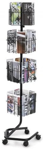VEVOR Brochure Display Rack 32-Pocket Rotating Literature Display Stand 5 Wheels