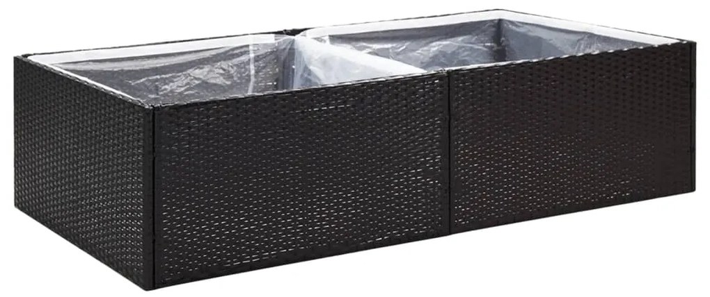 vidaXL Ζαρντινιέρα Κήπου Μαύρη 157 x 80 x 40 εκ. από Συνθετικό Ρατάν