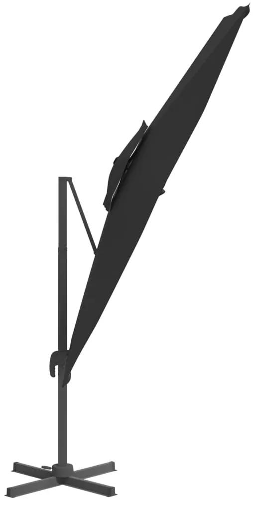 vidaXL Κρεμαστή Ομπρέλα με Διπλή Κορυφή Μαύρη 300 x 300 εκ.
