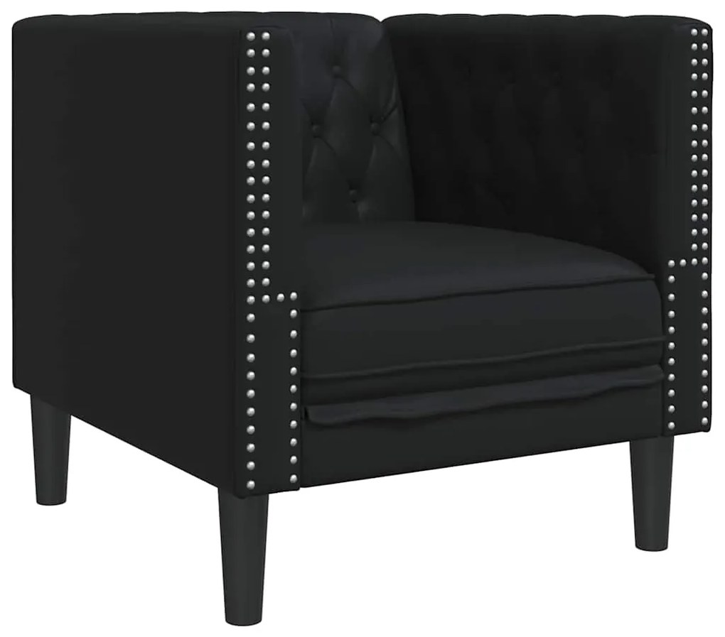 vidaXL Σετ Καναπέ 3 pcs Μαύρο 194 x 74.5 x 70.5 εκ. Τεχνητό δέρμα