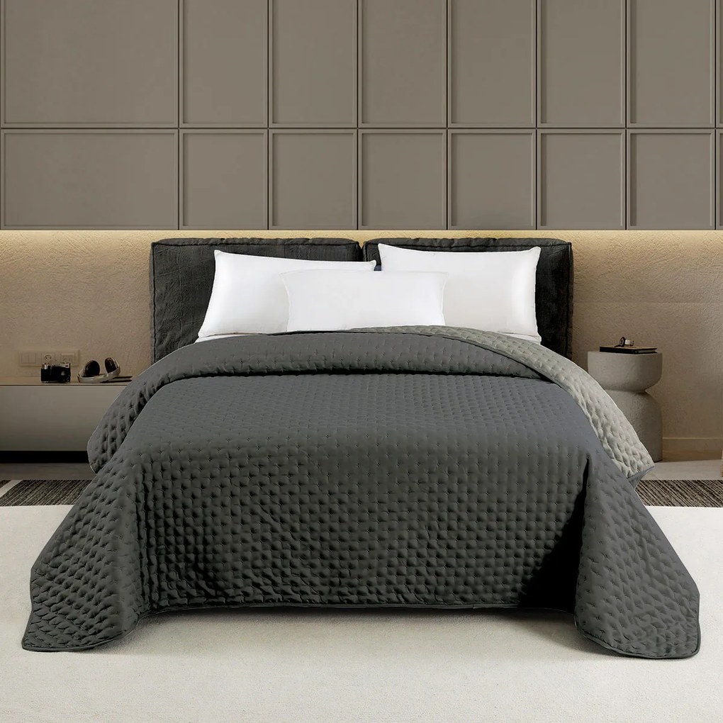 Κουβερλί King Size (260x240) 2 Όψεων Melinen Renzo Anthracite-Grey
