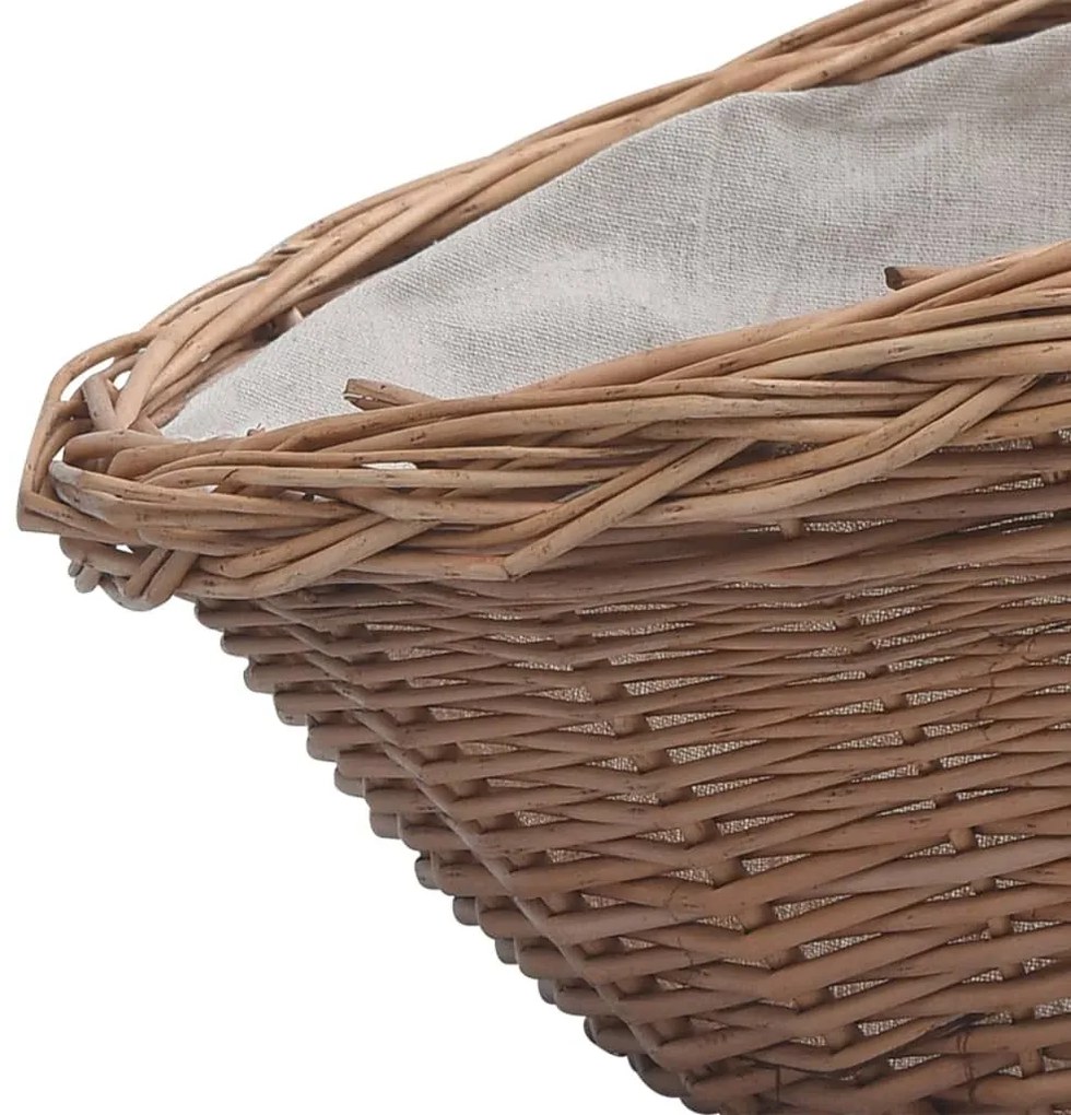 286988 Firewood Basket with Handle 60x44x55 cm Natural Willow - Καφέ