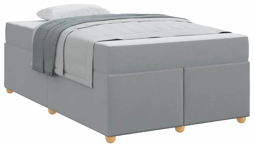 vidaXL Σκελετός Κρεβατιού με στρώμα Ανοιχτό γκρι 120 x 200 cm ύφασμα