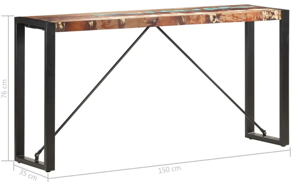 vidaXL Τραπέζι Κονσόλα 150 x 35 x 76 εκ. από Μασίφ Ανακυκλωμένο Ξύλο
