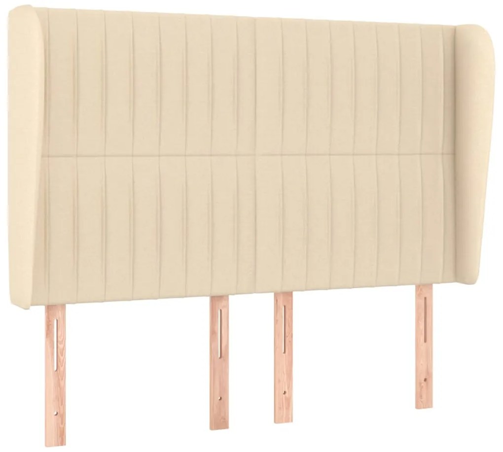 vidaXL Κεφαλάρι με Πτερύγια Κρεμ 147x23x118/128 εκ. Υφασμάτινο