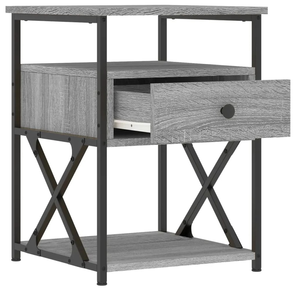 vidaXL Κομοδίνα 2 τεμ. Γκρι Sonoma 40x42x55 εκ. από Επεξεργασμένο Ξύλο