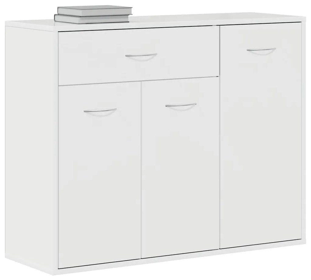 vidaXL Μπουφές Γυαλιστερό Λευκό 88 x 30 x 70 εκ. από Επεξ. Ξύλο