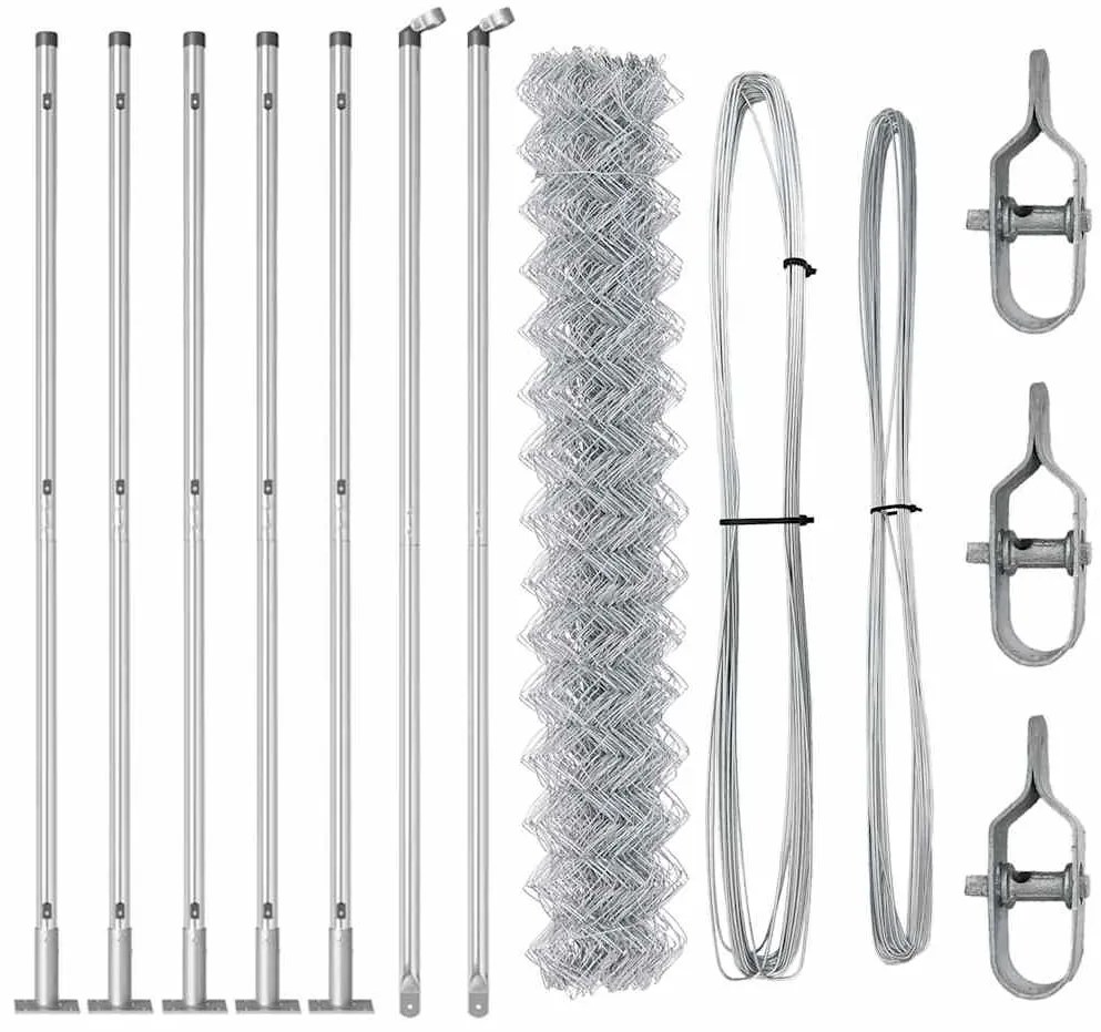 vidaXL Στύλος Περιφράξεων Ασημί 10 x 1,5 μ (40 x 40 χιλιοστά πλέγμα)