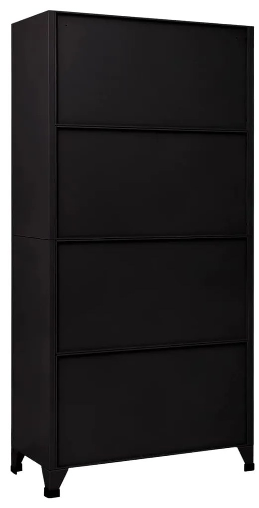 vidaXL Φοριαμός Μαύρος 90 x 45 x 180 εκ. Ατσάλινος