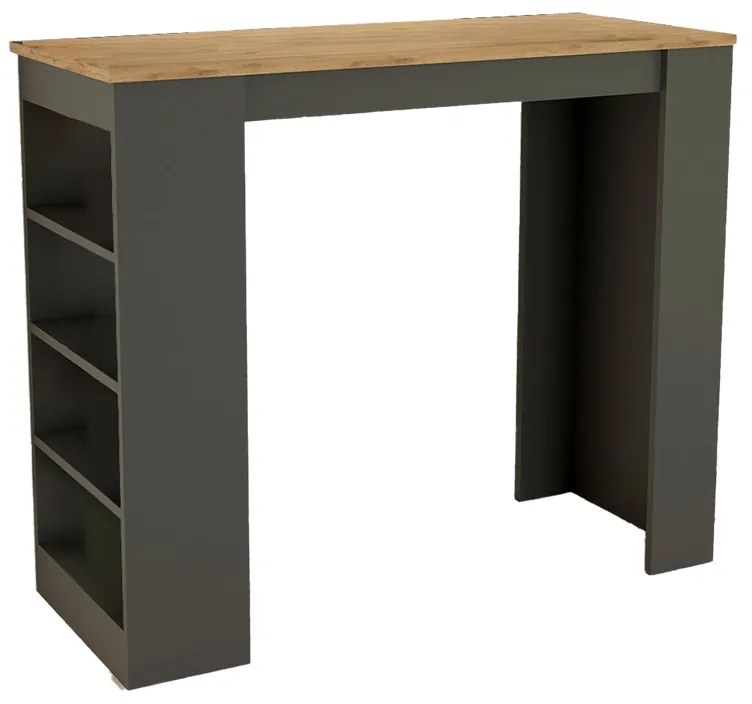 Τραπέζι μπαρ Birma  σε oak-ανθρακί απόχρωση 120x51.5x102εκ