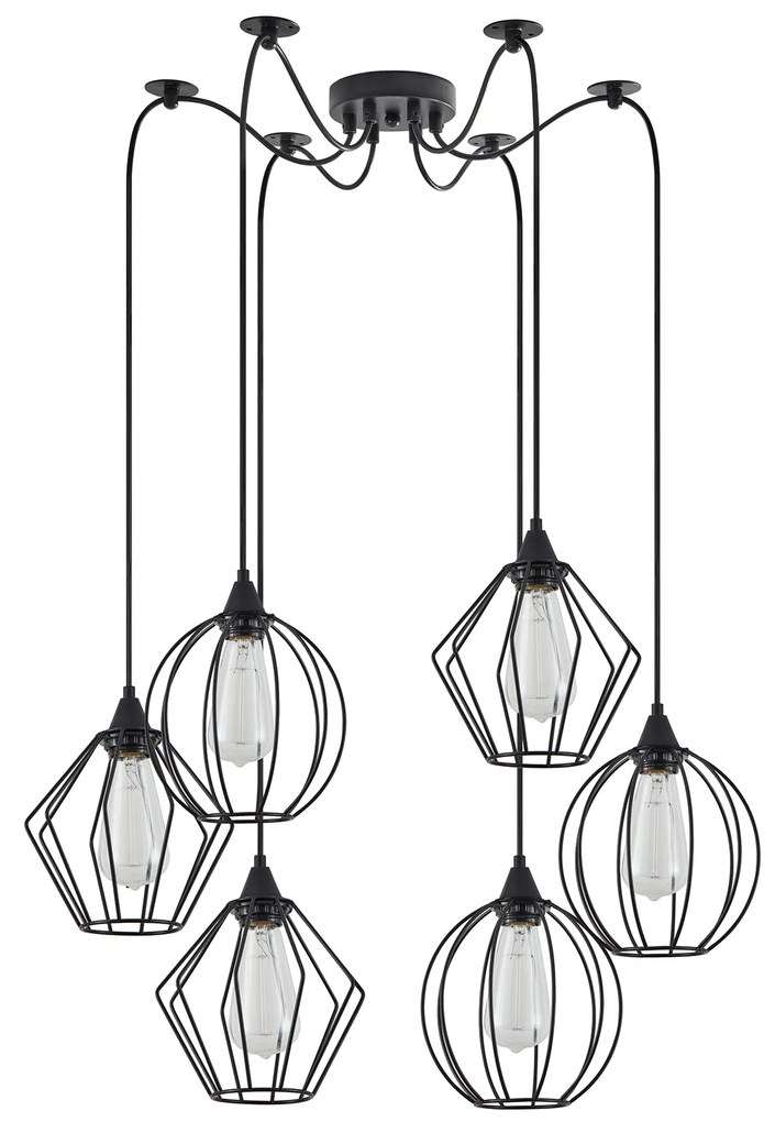 Φωτιστικό Οροφής  SE21-BL-B10-BL6-GR12 ADEPT FLEX Black Metal Grid Pendant+ - 51W - 100W - 77-8953