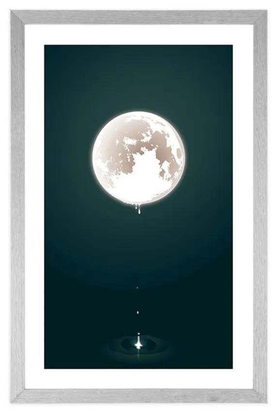 Αφίσα με παρπαστού Μαγευτικό φεγγάρι - 40x60 silver