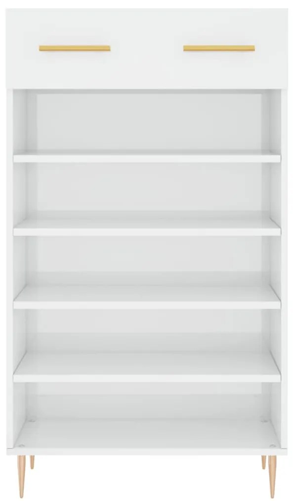 vidaXL Παπουτσοθήκη Γυαλιστερό Λευκό 60x35x105 εκ. Επεξεργασμένο Ξύλο