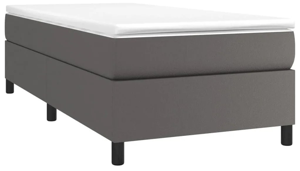 Πλαίσιο Κρεβατιού Boxspring Γκρι 90x200 εκ. Συνθετικό Δέρμα - Γκρι