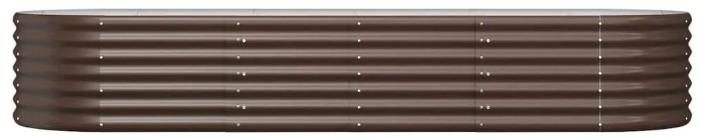 vidaXL Ζαρντινιέρα Καφέ 224x80x36 εκ. Γαλβανισμένος χάλυβας