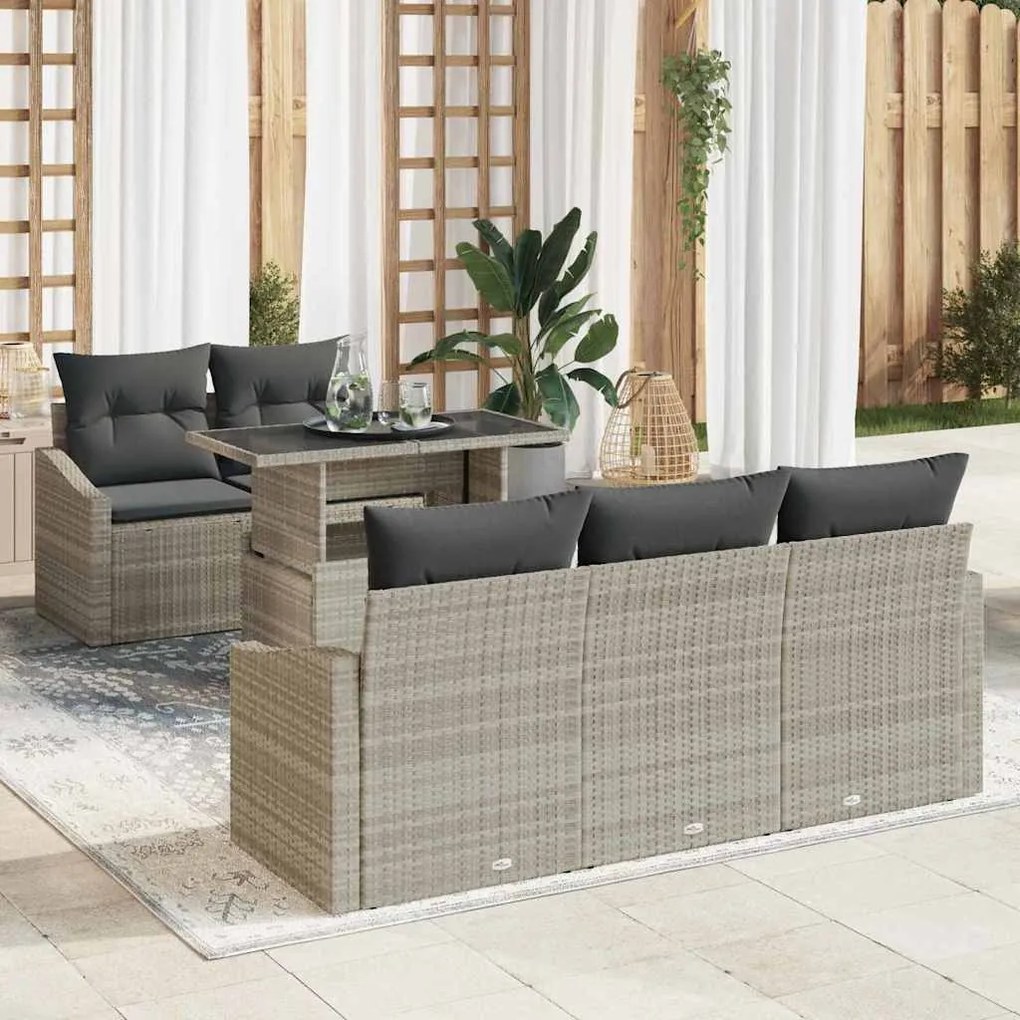 vidaXL Σετ Καναπέ Κήπου 6 pcs Ανοιχτό γκρι 100 x 55 x 73 εκ