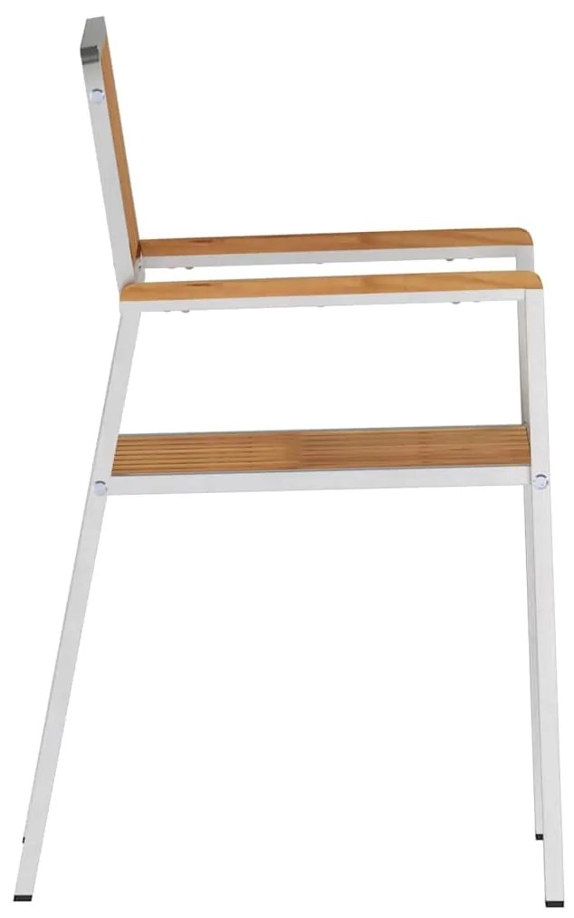 vidaXL Καρέκλα Κήπου 4 pcs Καφέ 56 x 54.5 x 87 εκ. Μασίφ ξύλο teak