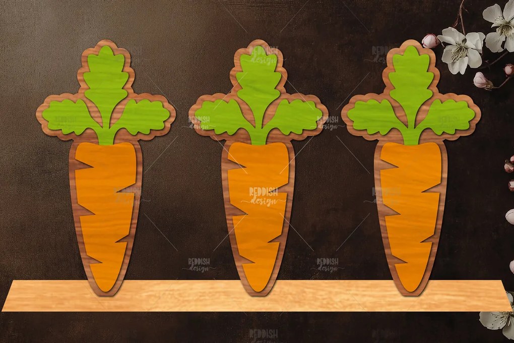 Σετ των 2 Intra απο ξύλο plywood 3mm-4mm πάχος Διακόσμηση βάσης καρότου με Δίασταση 15x15 cm INTRAFABR-121977934