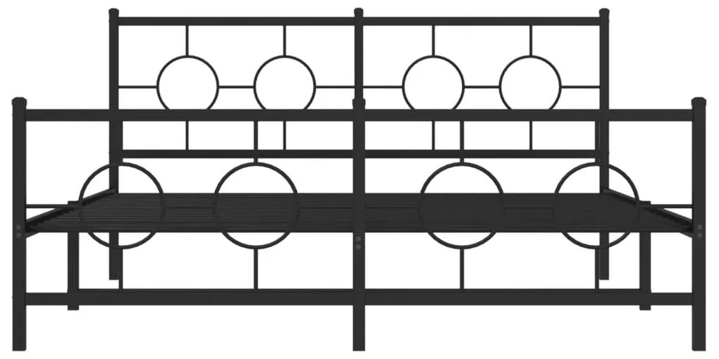 vidaXL Πλαίσιο Κρεβατιού Χωρ. Στρώμα&Ποδαρικό Μαύρο 160x200εκ. Μέταλλο