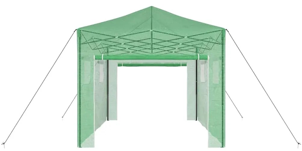 vidaXL Θερμοκήπιο με στέγη Πράσινο 290 x 430 x 315 εκ Ατσάλι