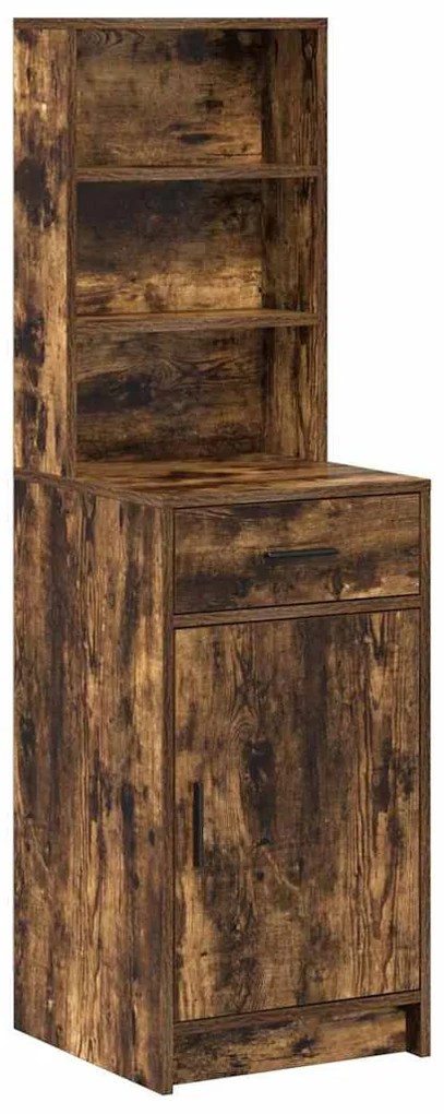 vidaXL Highboard Καπνιστή δρυς 40 x 40.5 x 135 εκ. Επεξεργασμένο ξύλο