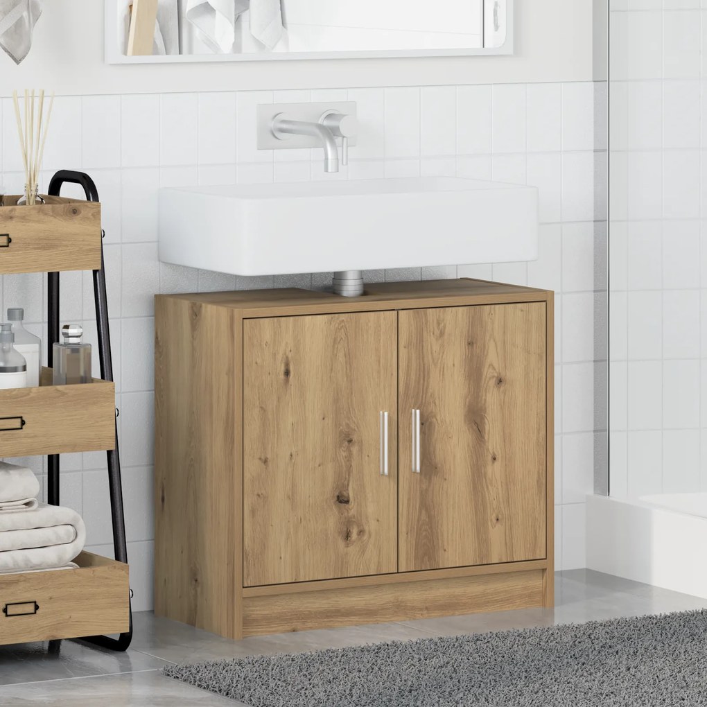 vidaXL ντουλάπι νιπτήρα  ξύλο δρυός 63x29x55 εκ. επεξεργασμένο ξύλο