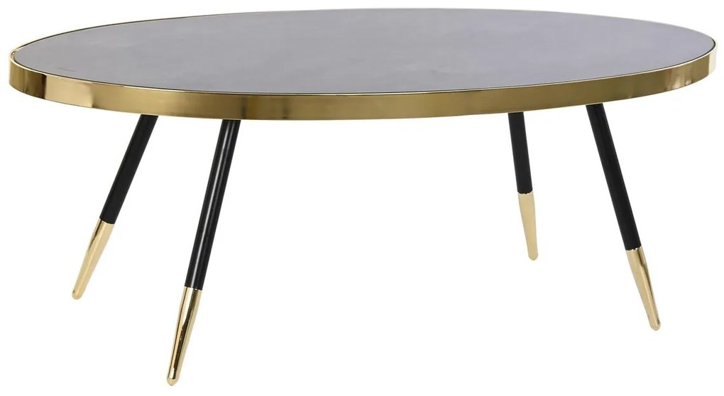 Τραπεζάκι Καφέ DKD Home Decor Μαύρο Χρυσό Κρυστάλλινο Χάλυβας 110 x 50 x 41,5 cm
