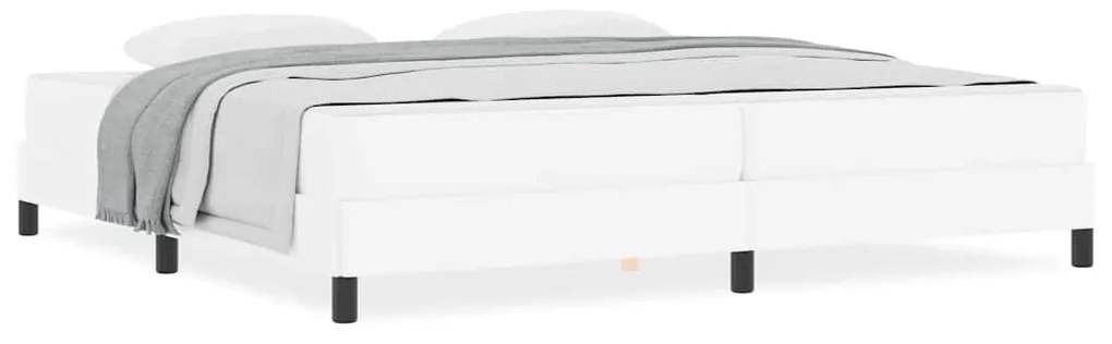 vidaXL Κρεβάτι με στρώμα Καθαρό Λευκό 200 x 200 cm Τεχνητό δέρμα