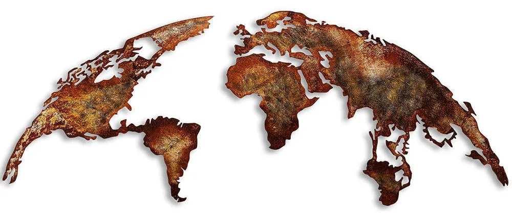 Διακοσμητικό Τοίχου World Map Medium 891TNL2433 150x59cm Copper Wallity Metal