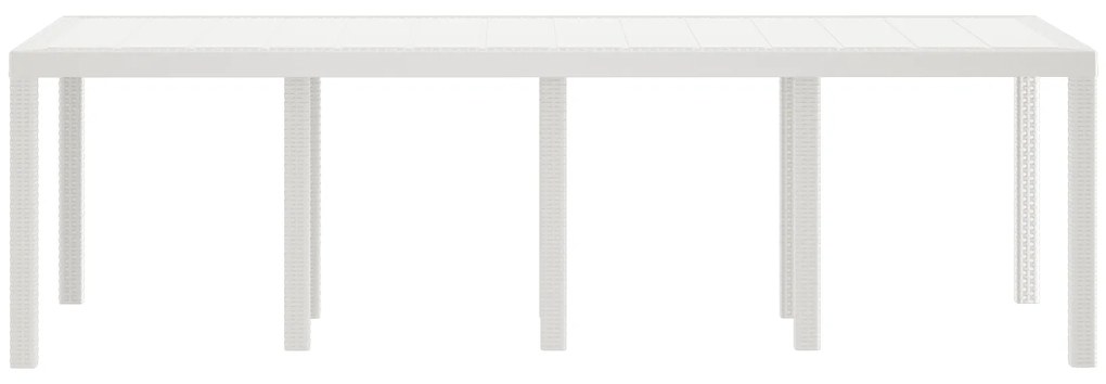 vidaXL Τραπέζι Κήπου Λευκό 250x100x73 εκ. Πολυ Ράττον