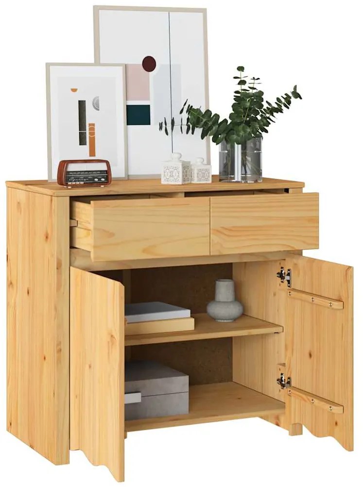 vidaXL Πλαϊνό γραφείο Drammen Καφέ 79 x 43 x 75.5 εκ Μασίφ ξύλο πεύκου