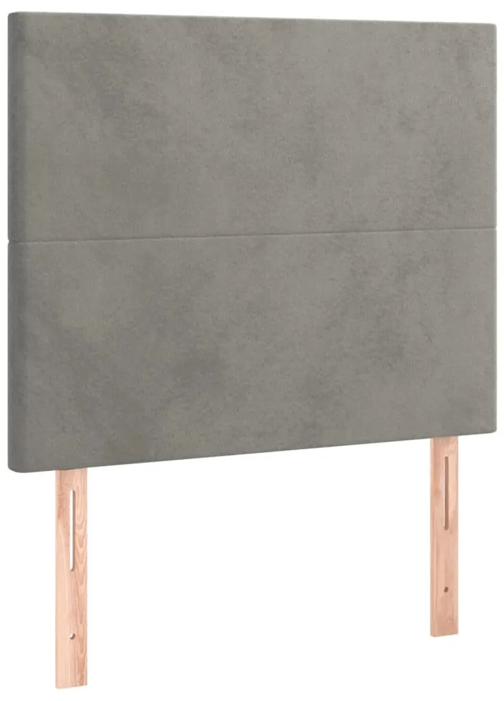 vidaXL Κρεβάτι Boxspring με Στρώμα & LED Αν.Γκρι 120x200 εκ. Βελούδινο