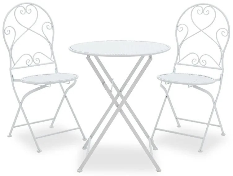 Τραπεζαρία Κήπου Walen 137-000003 (Σετ 3τμχ) White Two Seater
