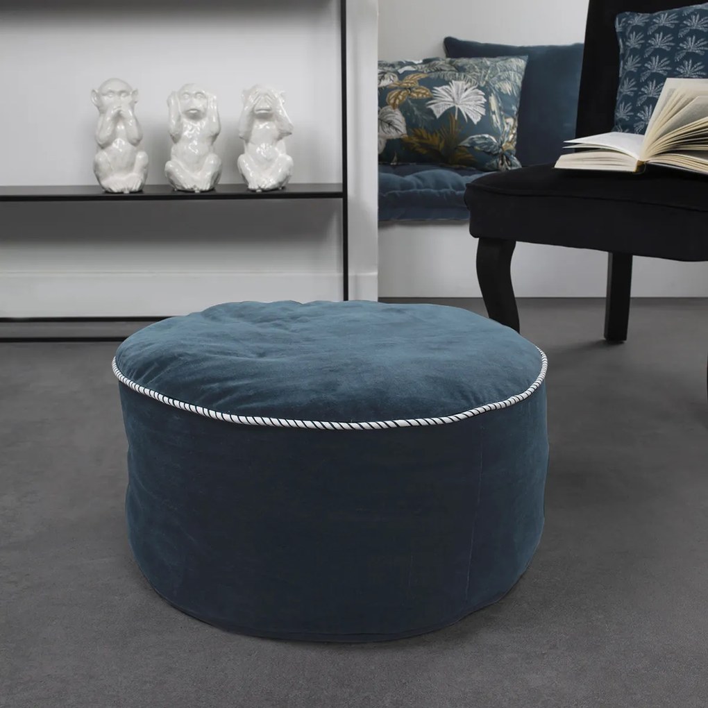 Πουφ Today  Pouf coton 45/20 HOTEL TROPIK paon